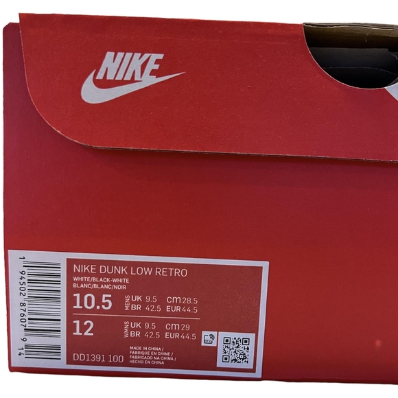 Nike Dunk Low Retro Black/White aka Panda 10.5 NWT - Picture 5 of 8